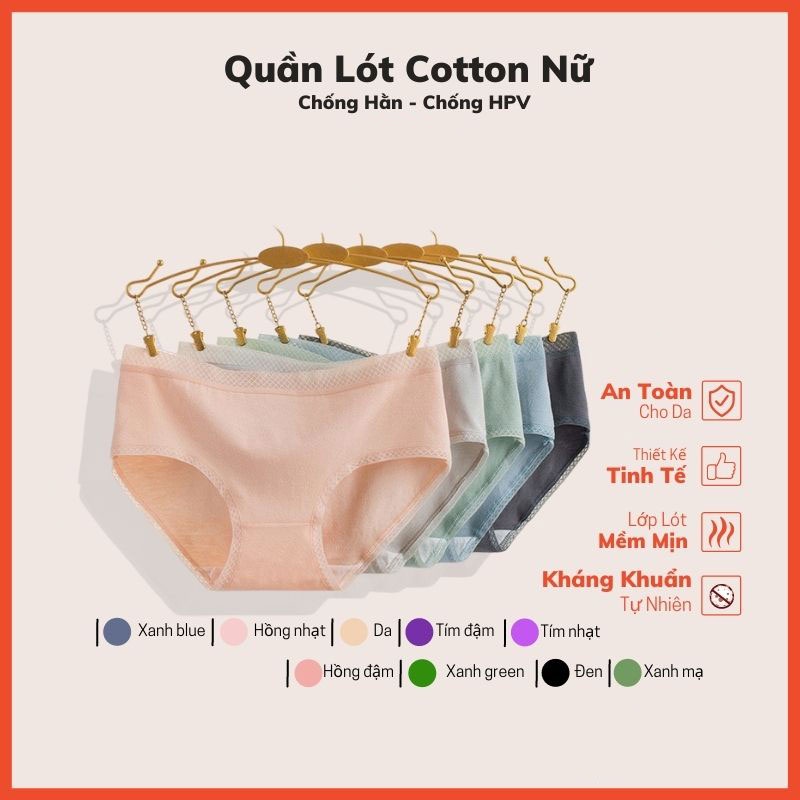 Quần lót cotton Cạp Lưới đáy kháng khuẩn KIMCHIBIKINI chip  nữ trơn siêu đẹp Mềm Mát QL179