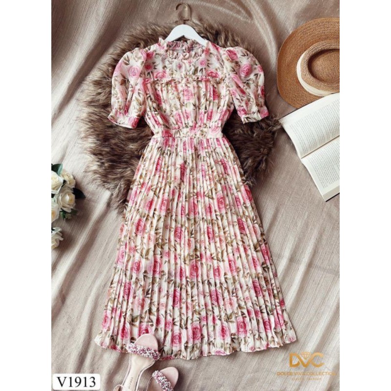 VÁY THIẾT KẾ XẾP LI V1913