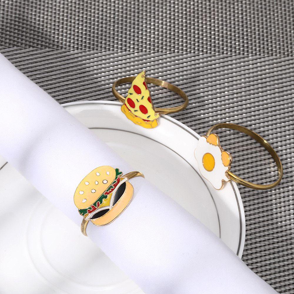 Vòng Nhẫn Treo Khăn Ăn Hình Hamburger Bướm Thủ Công DIY Sáng Tạo Cho Nhà Bếp &amp; Quán Bar