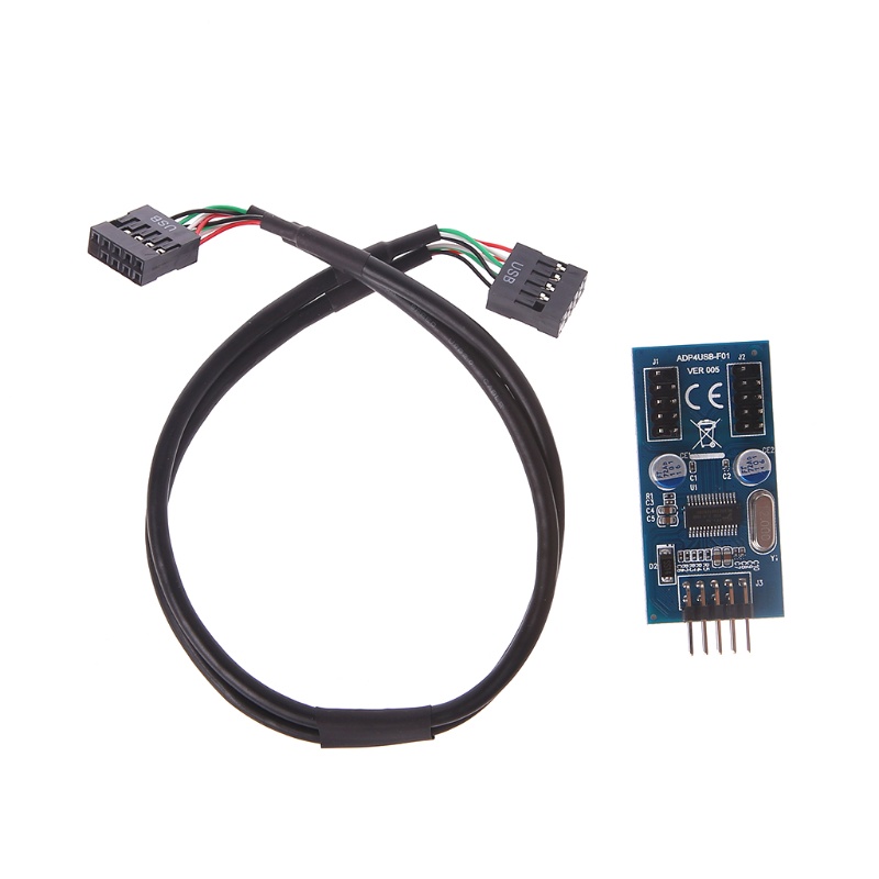 Dây Cáp Tăng Cường Chip Đôi PCB 9 Pin USB 2.0 Sang Dual 9 Pin Cho Vỏ Máy Tính