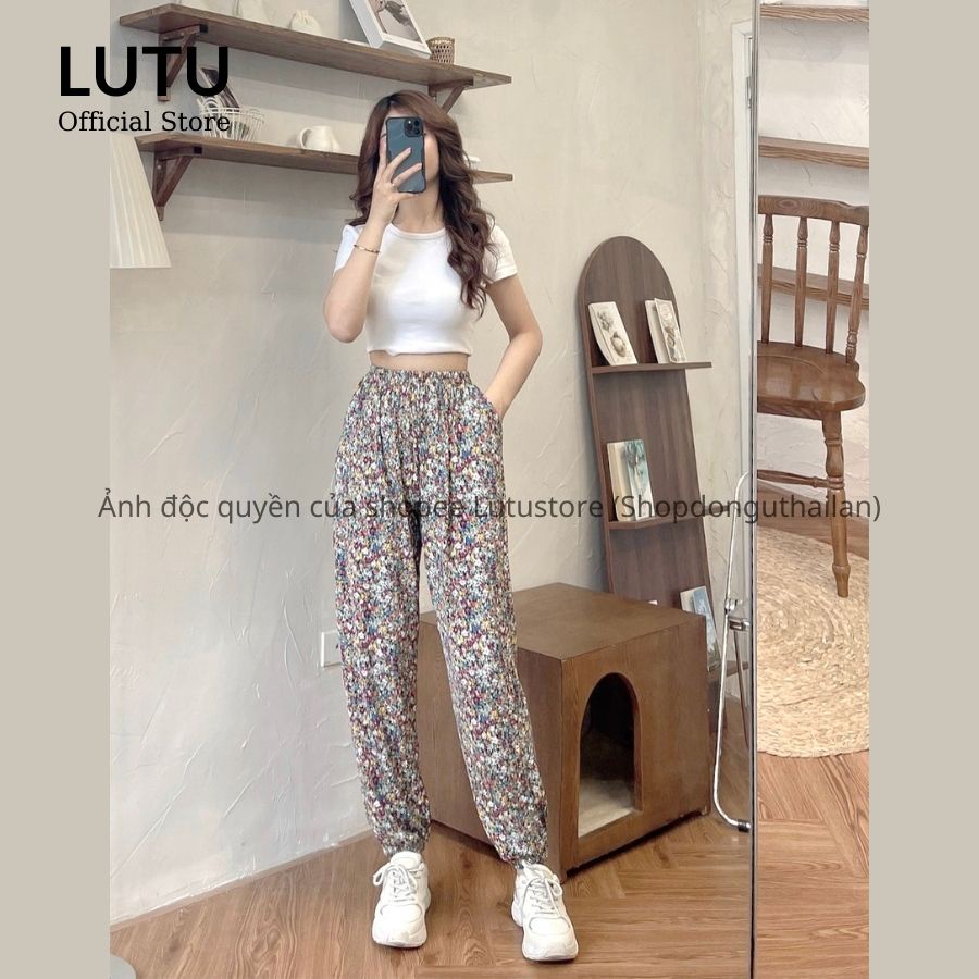 Quần alibaba dài thổ cẩm đi biển form suông chân và bo gấu nhiều họa tiết