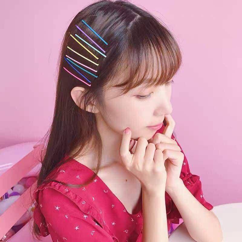Set kẹp tóc 7 màu 8 chiếc xinh xắn