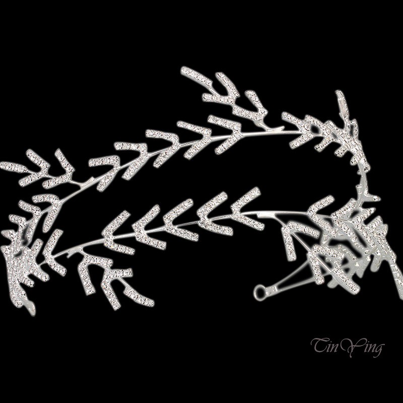 GETNOIVAS Băng đô hợp kim đính đá lấp lánh xinh xắn điệu đà cho cô dâu