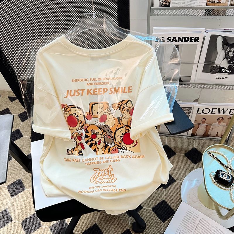 Áo Thun Tay Ngắn Dáng Rộng In Hình Hổ Thiết Kế Mới Thời Trang Mùa Hè Dành Cho