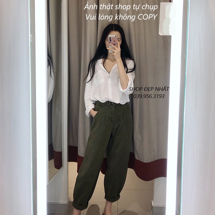 [Mã WASTUP giảm 10% tối đa 30K đơn 99K] Áo sơ mi đũi nữ form rộng chất đẹp loại 1 F37 | BigBuy360 - bigbuy360.vn