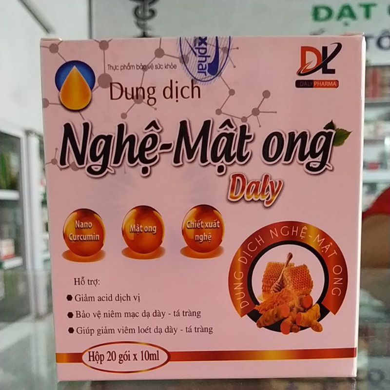 Combo2hộp Dung dịch nghệ mật ong Daly bảo vệ hỗ trợ loét dạ dày tá tràng
