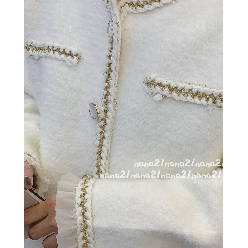 Áo cardigan lông viền chỉ nổi | BigBuy360 - bigbuy360.vn