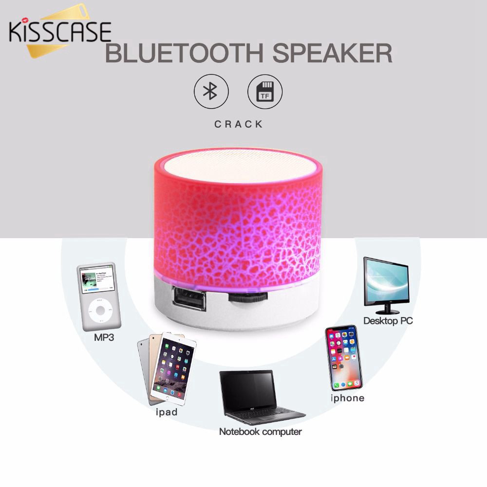 Loa bluetooth không dây mini có đèn LED tiện dụng hỗ trợ thẻ TF và cổng USB cùng micro phát nhạc/phát đài FM thông dụng