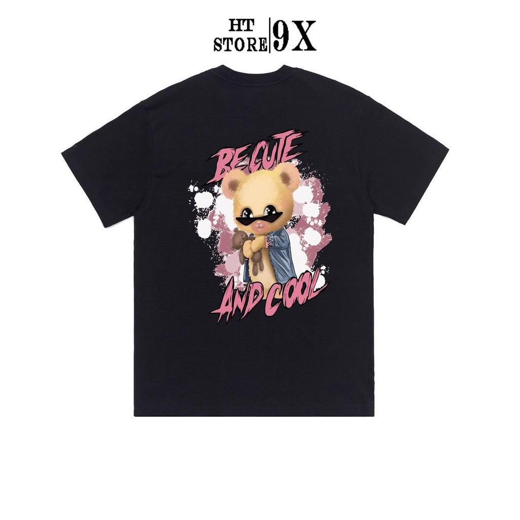 Áo thun unisex BECUTE, Áo phông tay lỡ form rộng HT STORE 9X nam nữ vải cotton ulzzang đủ size