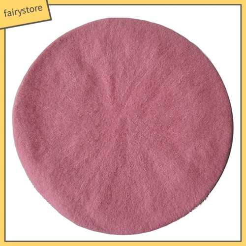 Mũ beret len nỉ màu trơn phong cách đơn giản thời trang dành cho nữ