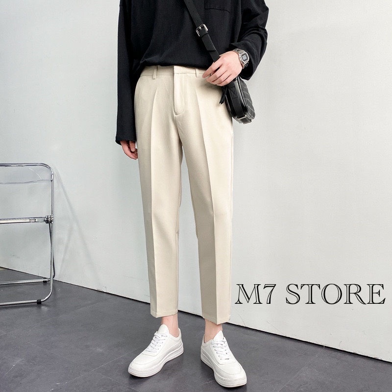 Quần baggy nam ống rộng cao cấp M7 vải lụa hàn co giãn, không nhăn không xù loại quần tây âu Premium thời trang