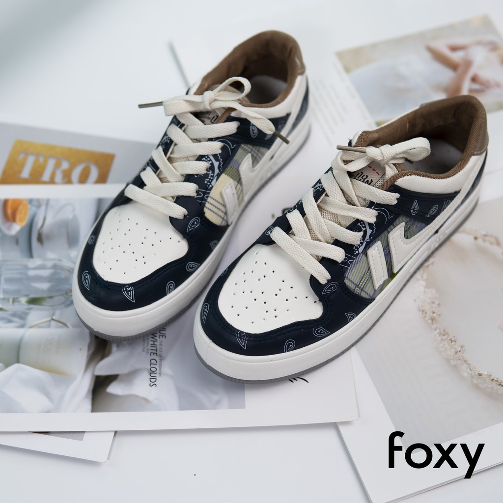 Giày Thể Thao Sneaker Nữ FOXY Dáng AF1 Họa Tiết Warior - FOX029