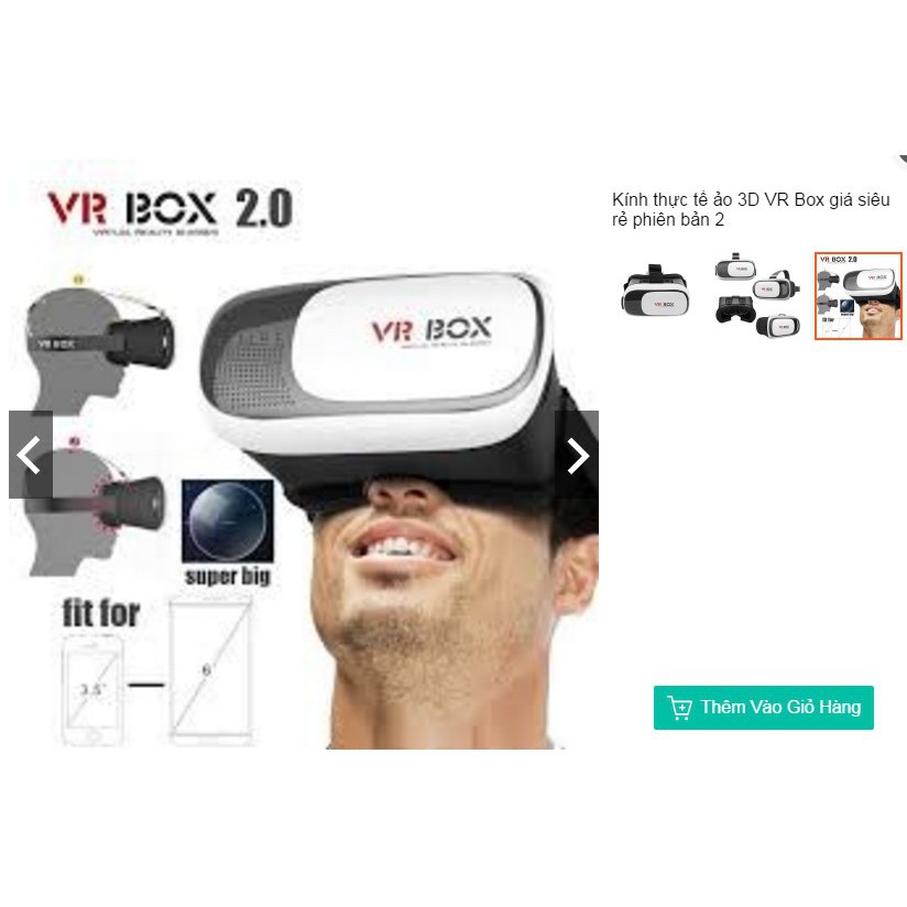 Kính thực tế ảo 3D VR Box giá siêu rẻ phiên bản 2  __GiaSi954