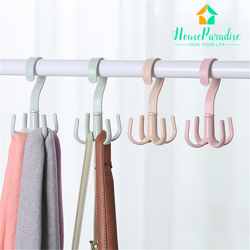 Móc phơi đồ thiết kế 4 móc nhỏ có thể xoay đa năng tiết kiệm không gian độc đáo