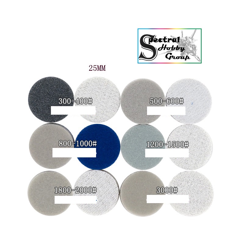 Giấy nhám / xốp / đầu dính đánh bóng gắn máy mài mini sandpaper disc 25mm #400-7000 tool hobby