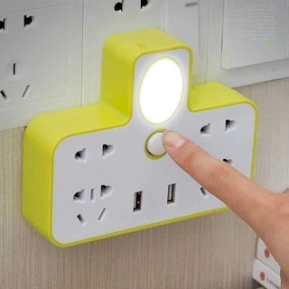 Bộ ổ điện chia 2 cổng USB có đèn led