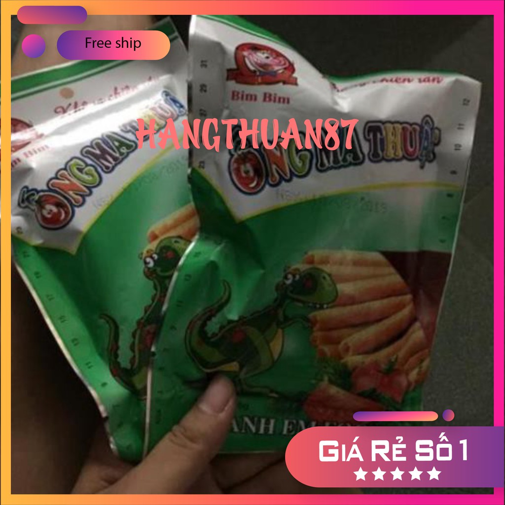 10 gói snack bim ống ma thuật giòn tan thơm ngon
