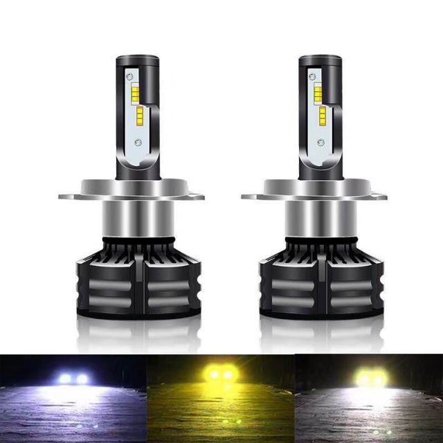 Đèn pha LED ô tô-xe máy 3 nhiệt màu T6-H4 siêu sáng