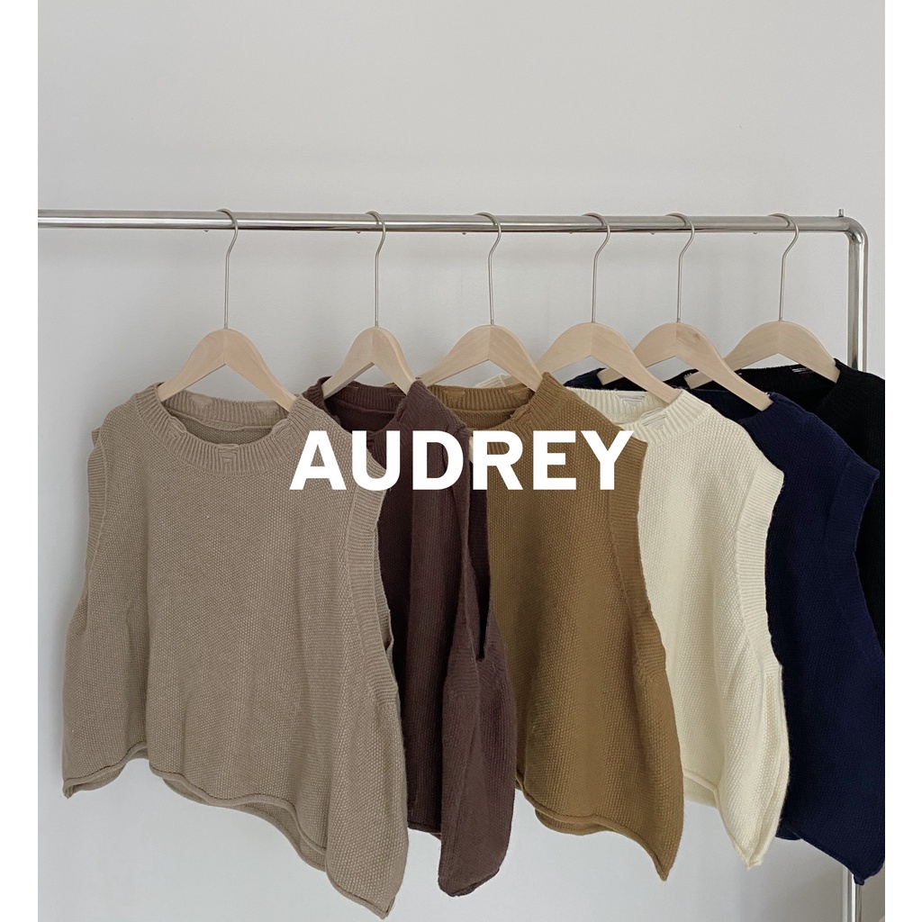 A1355 Áo len gile dáng lửng form rộng AUDREY