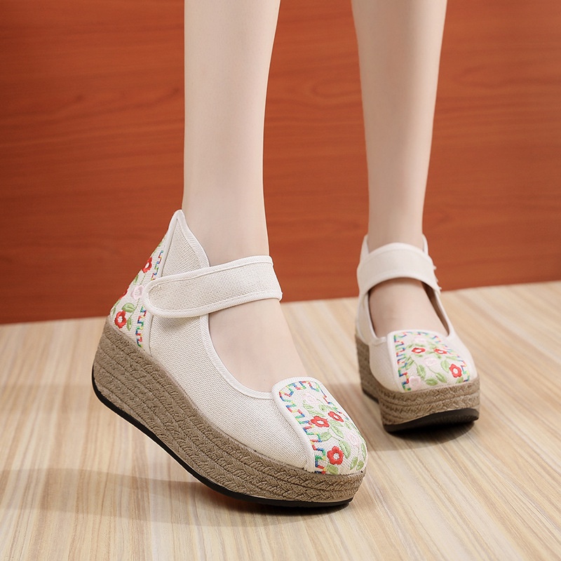 Giày Múa Đế Dày Thêu Họa Tiết Phong Cách Dân Tộc Mới 1618-18 2