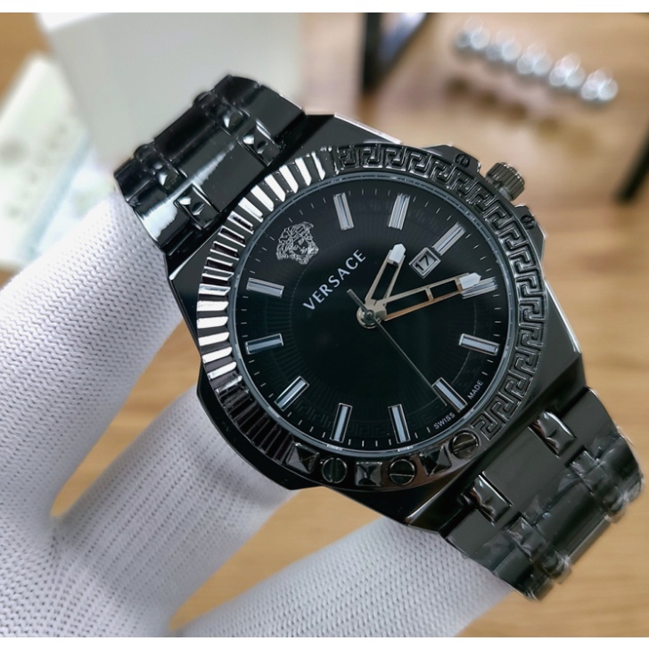 Versace Đồng Hồ quartz Chất Liệu Thép Không Gỉ Thời Trang Cho Nam