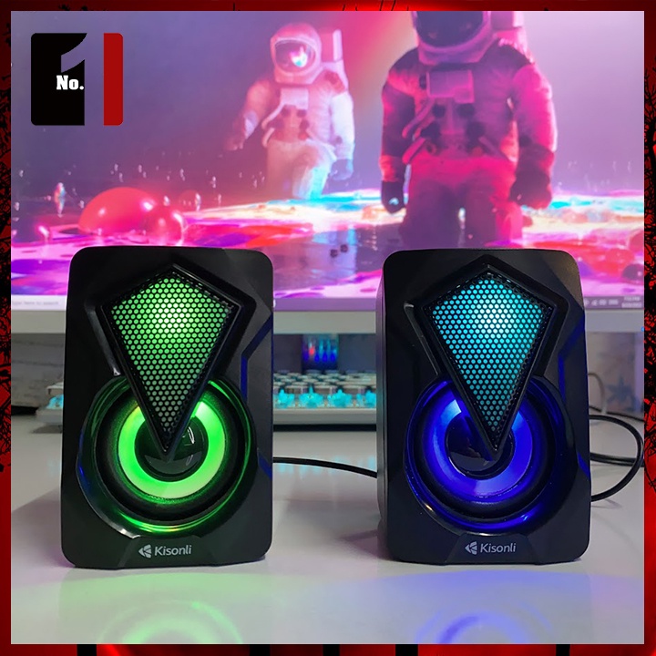 Loa Máy Tính Mini Để Bàn 2.0 Kisonli L-9090 Led Rgb Loa Vi Tính Laptop Gaming Nghe Nhạc Âm Thanh Hay