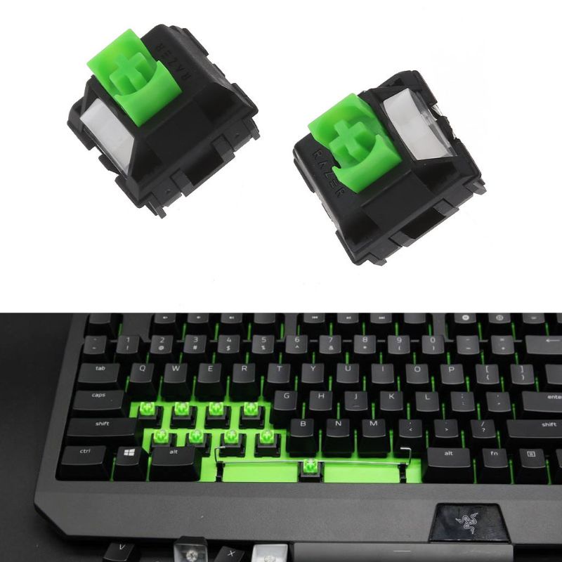 Set 2 công tắc RGB màu xanh lá dành cho bàn phím cơ Razer BlackWidow Lite | BigBuy360 - bigbuy360.vn