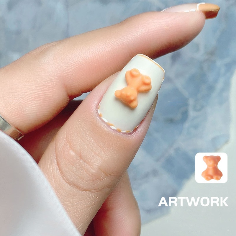Set 10 Phụ Kiện Trang Trí Móng Tay Nghệ Thuật Hình Gấu Dễ Thương