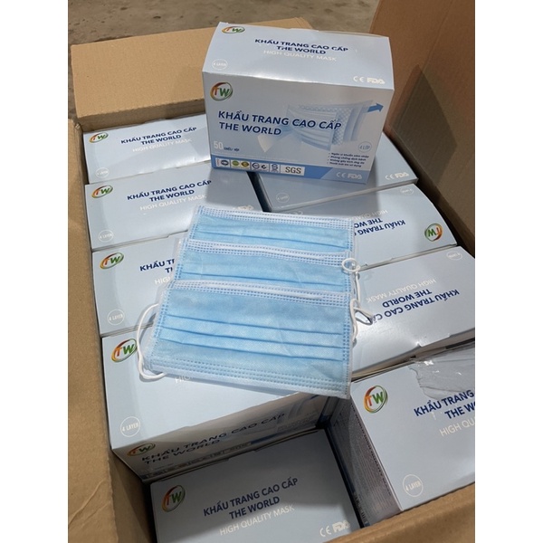 Khâu trang y tế The word 4 lớp 1 hộp 50 cái