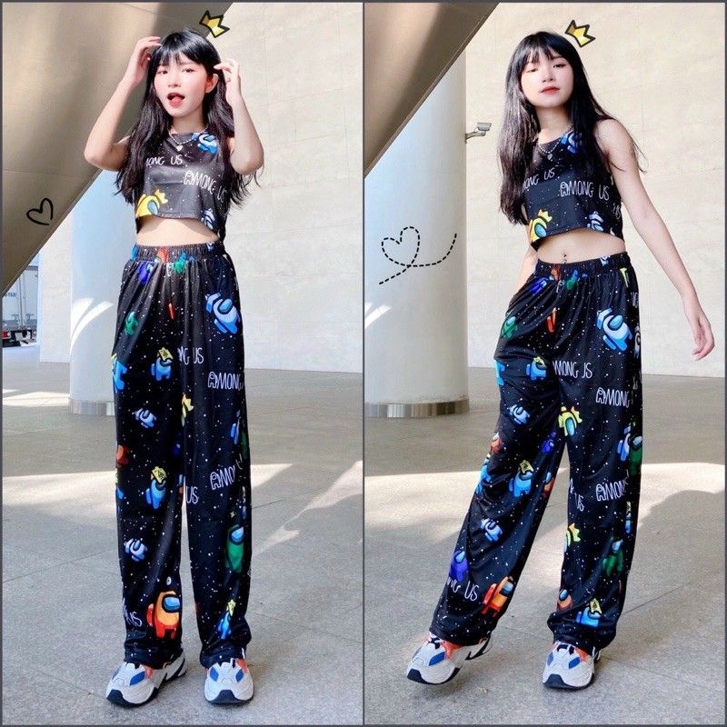 (Ảnh thật) Quần jogger cartoon/Quần dài in 3D hoạt hình người nhện ống rộng Unisex nam nữ thích hợp mặc cặp kèm vdeo