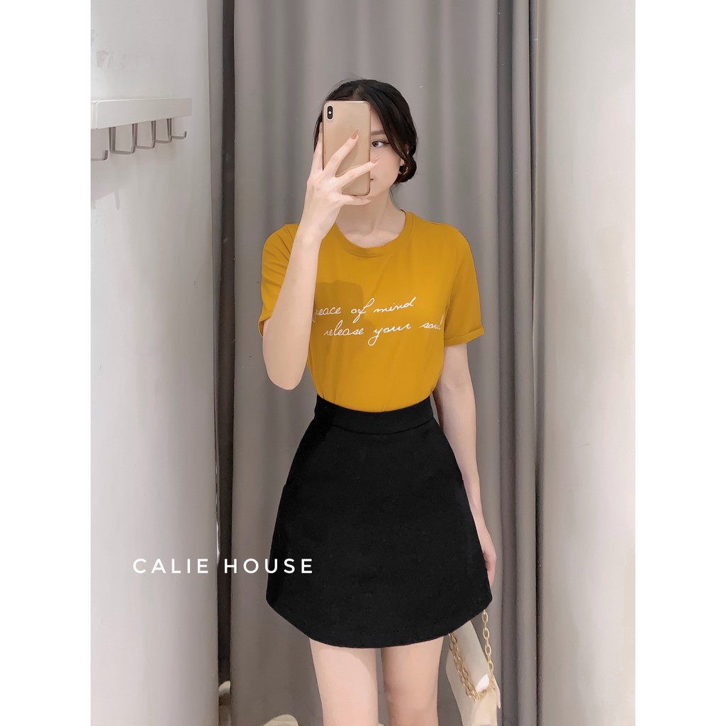 Áo thun chữ cách điệu thời trang thiết kế nữ Calie House A145 | BigBuy360 - bigbuy360.vn