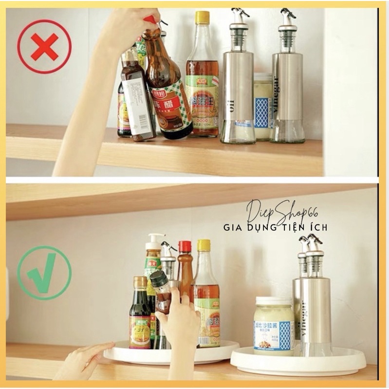 Kệ xoay đa năng - 360 độ ❤️  Kệ đựng gia vị - xoay tiện lợi - thông minh tiết kiệm không gian Decor nhà bếp
