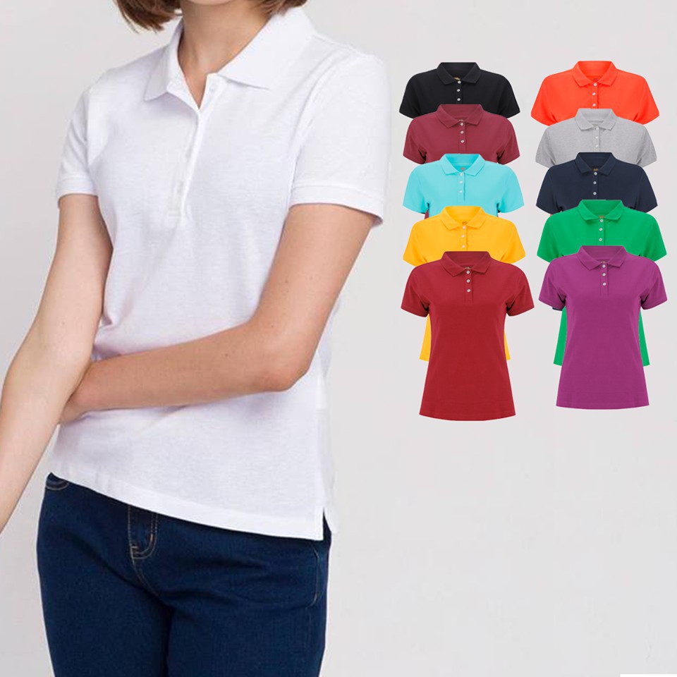 Gold Rhino áo thun nữ có cổ cotton thoát nhiệt nhật bản (màu ghi chú) | BigBuy360 - bigbuy360.vn