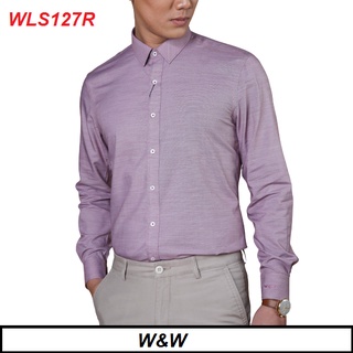 Áo Sơ Mi Nam W&W Dáng Regular Fit Cổ Đức Dài Tay- Chất Liệu Thấm Hút, Mềm Mịn Cao Cấp WLS127R