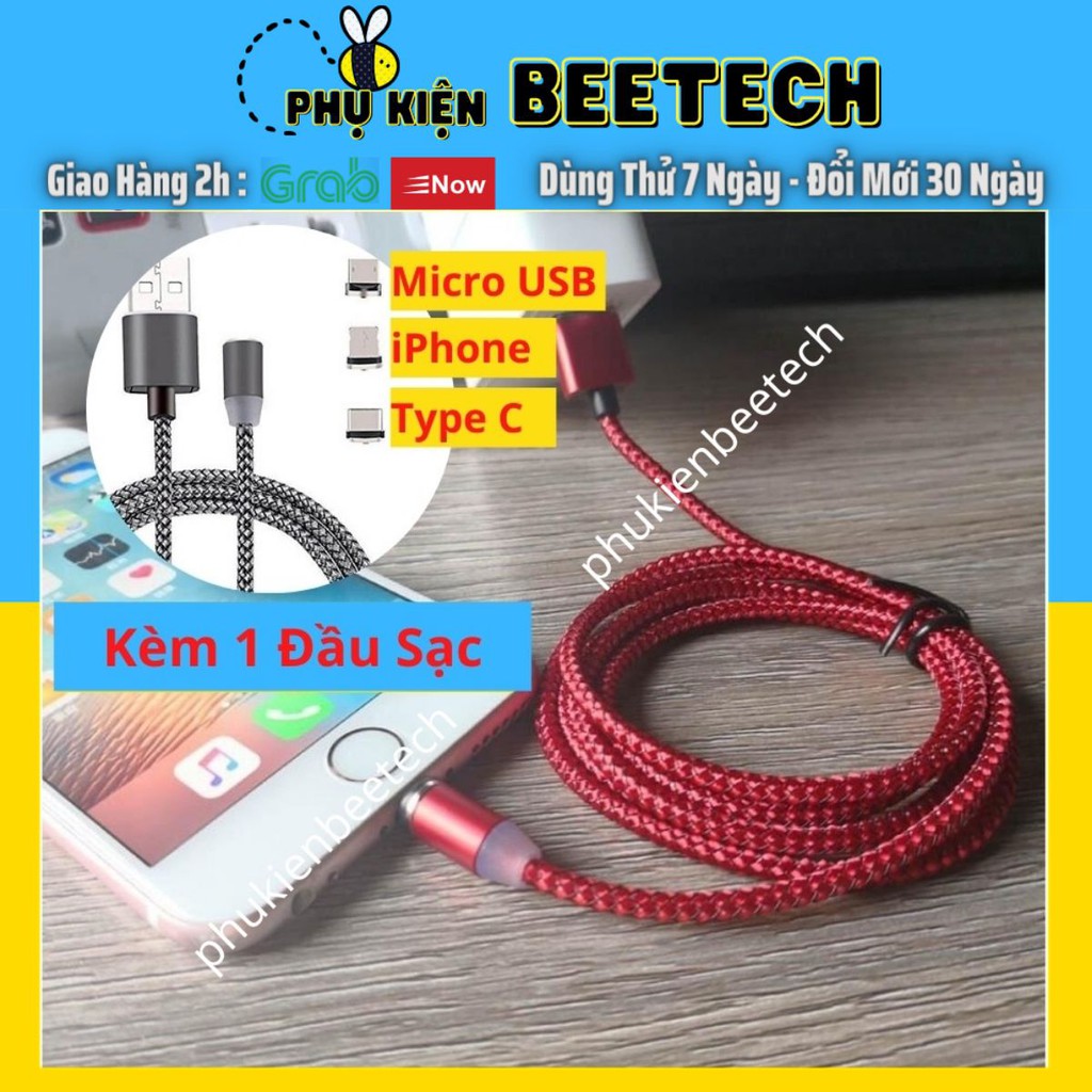 Cáp sạc nam châm tự hút xoay 360 độ cho iPhone/ Micro usb/ TypeC - Beetechvietnam