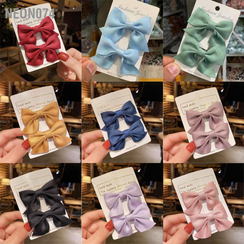 Neon074  Set Kẹp Tóc Nơ Dễ Thương Cho Bé Gái  Nơ Kẹp Tóc Di Động Nhỏ Xinh Xắn Trang Trí Cho Bé Gái