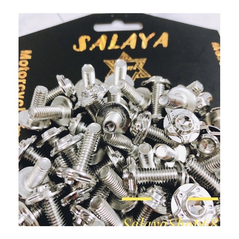 Ốc salaya 6ly15 6ly20 gắn ốp pô , carte ,dàn áo ,đuôi cá...