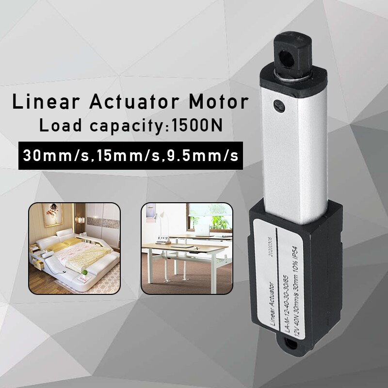 Thiết Bị Truyền Động Tuyến Tính 1500N 30mm DC 12V 30mm/s 15mm/s 9.5mm/s Bằng Hợp Kim Nhôm