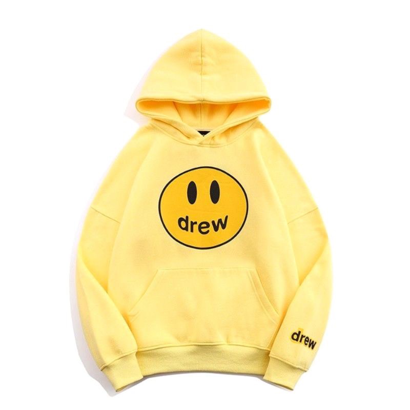 Áo hoodie tay bồng họa tiết mặt cười DREW DEGO Áo nỉ có mũ mặc thu đông HÀNG XỊN