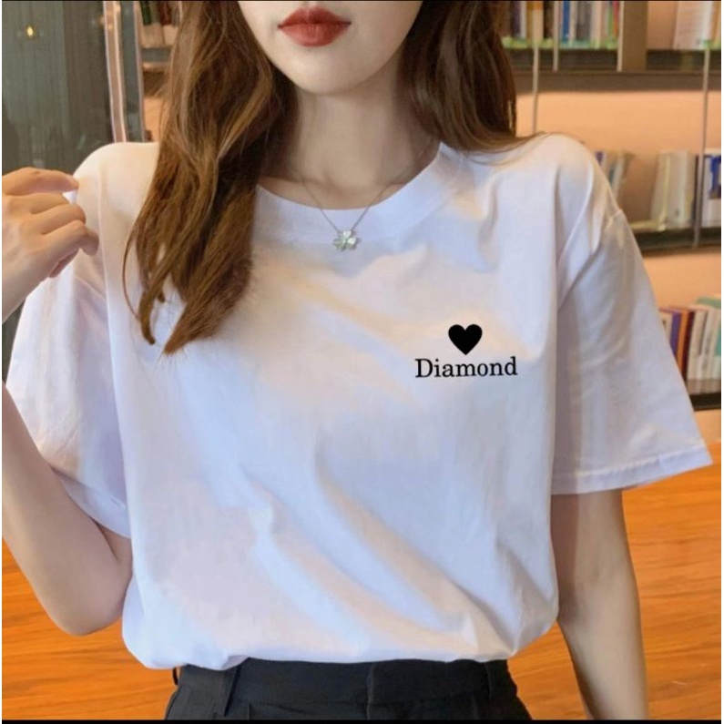 [Mã TOPS06 giảm đến 10k đơn 99k] Áo thun nữ tay ngắn in hình trái tim đơn giản chất vải cotton thoáng mát