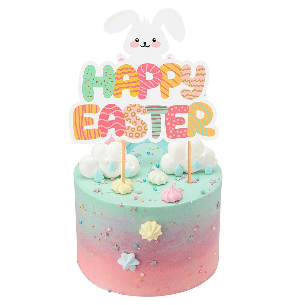 Set 1 Bong Bóng Trang Trí Bánh Kem Hình Thỏ Phục Sinh Dễ Thương