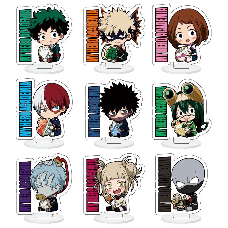 ( full set 9 cái ) Mô hình standee mini HỌC VIỆN ANH HÙNG Boku No Hero Academia mica trong acrylic anime chibi