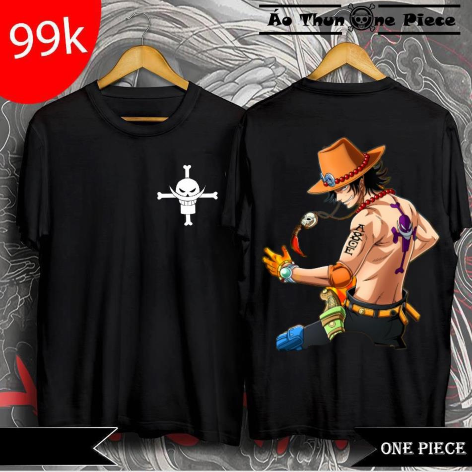 Áo Thun In Hình Ace "Hãy sống một cuộc đời không hối hận về điều gì" - One Piece