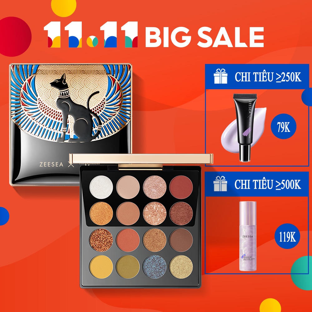 Bảng Phấn Mắt Zeesea 16 Màu Phong Cách Ai Cập Flower Fire Night 20g