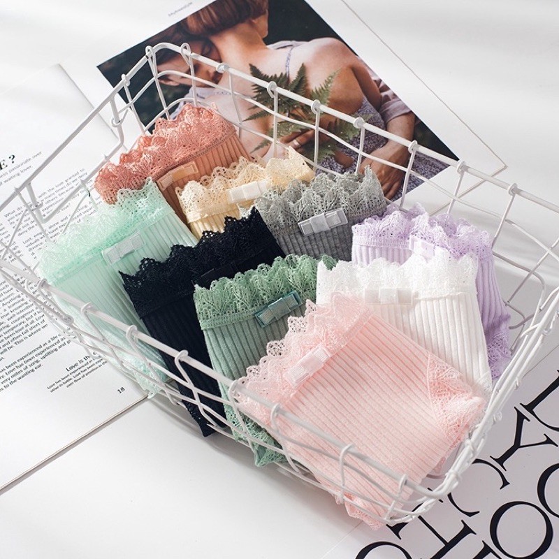 Quần Lót Cotton Cạp Ren Nâng Mông Xuất Nhật