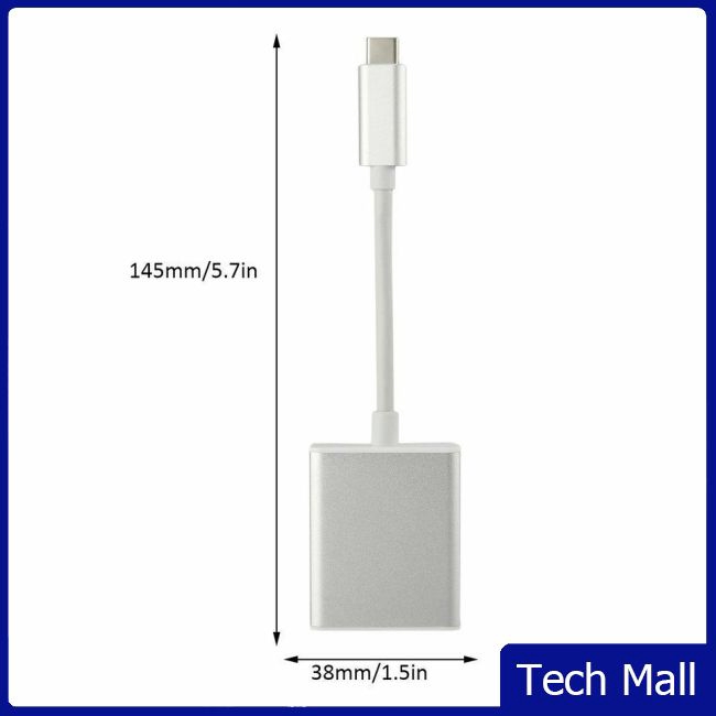 USB 3.1 Type C to VGA Adapter USB-C Male to VGA 1080p Female Converter