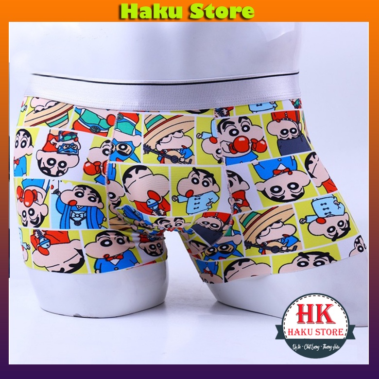 Quần lót nam hoạt hình thun lạnh thoáng mát chất co dãn , Quần quần sịp nam doraemon in hình Cute đáng yêu
