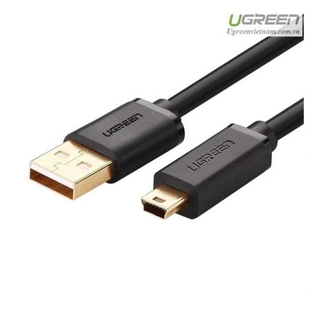 Cáp chuyển USB 2.0 sang Mini USB, OTG USB to mini USB 1,5m, mạ vàng, tốc 480Mbps Chính hãng Ugreen 10385