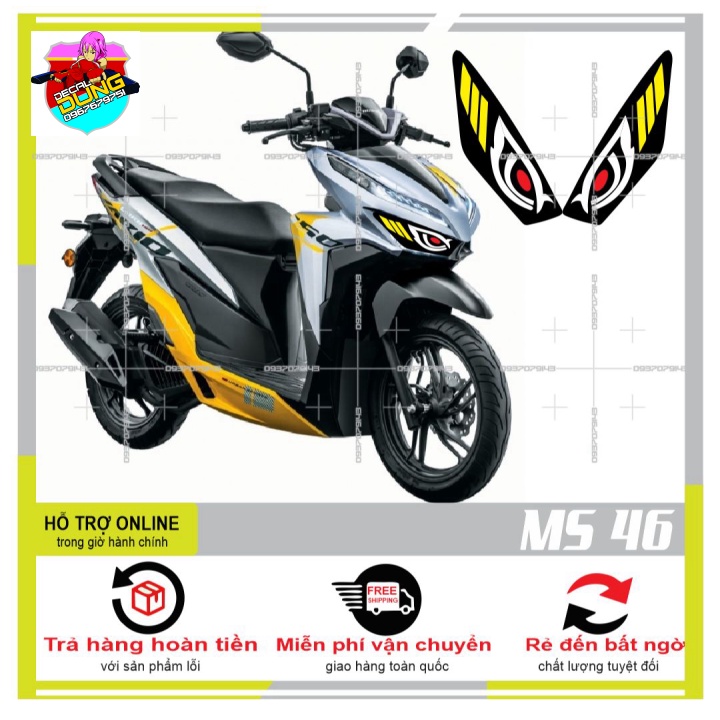 DECAL DÁN ĐÈN SƯƠNG MÙ XE VARIO 2020 (DECAL TRONG SUỐT) MS 46 - DUNG DECAL
