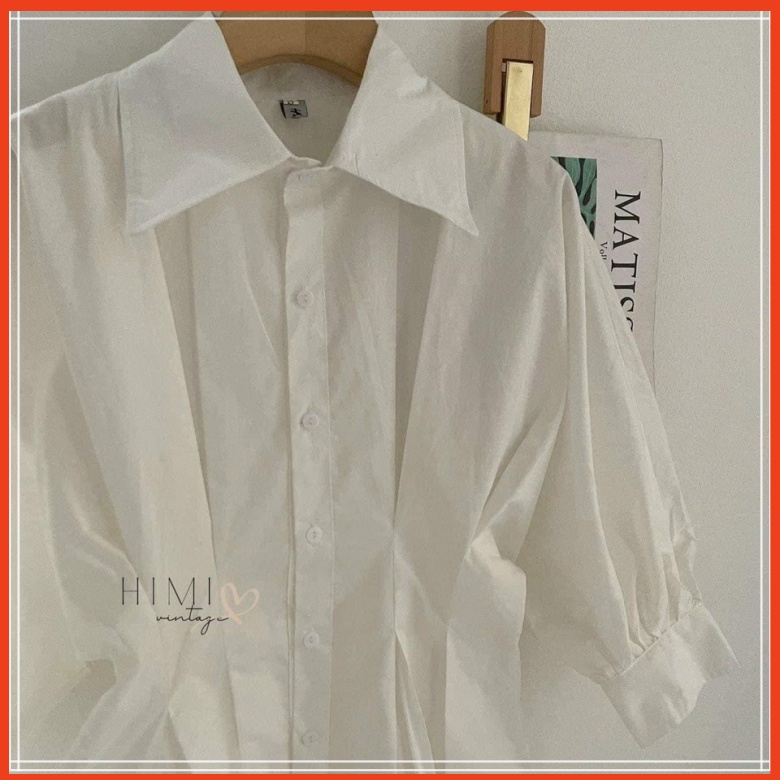 [𝗙𝗿𝗲𝗲𝗦𝗵𝗶𝗽] Sơ mi tay lỡ chiết eo, Sơ mi rúm eo, sơ mi tay lỡ Ảnh thật | BigBuy360 - bigbuy360.vn